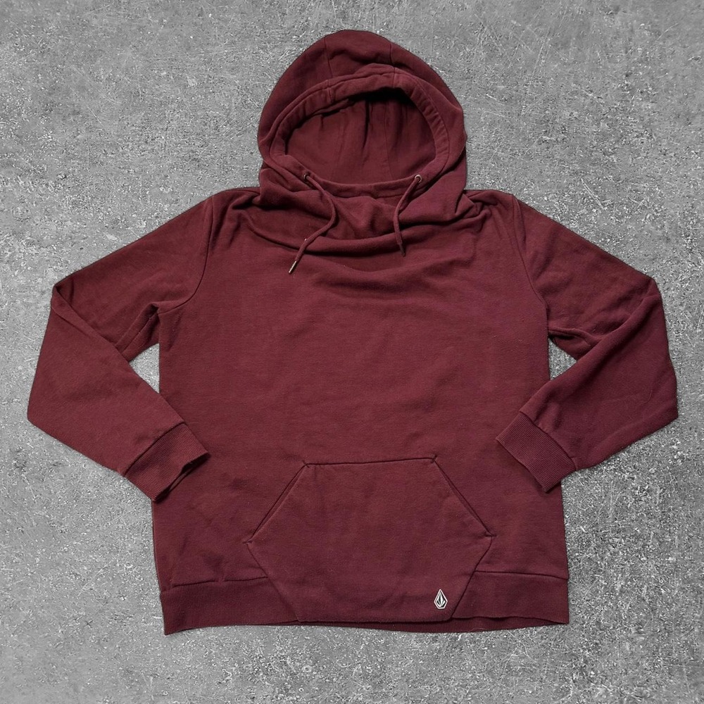 Volcom Mens Cowl Neck Pullover Hoodie Burgundy Skater Sweatshirt B3131810 M